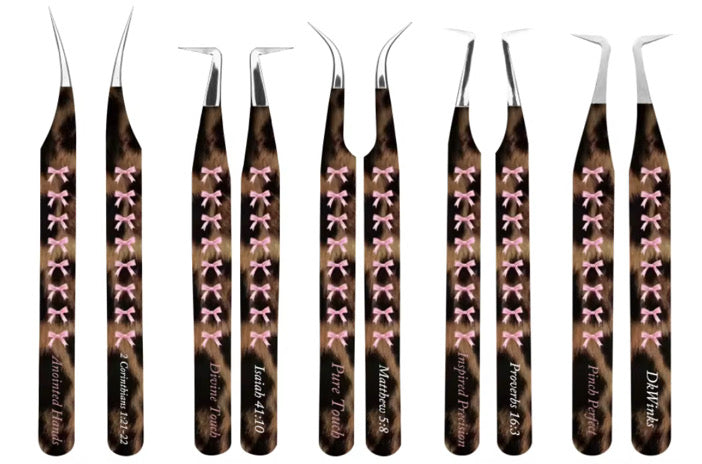 PINCH PERFECT- Fiber Tip Tweezers (Pink Cheetah Collection)